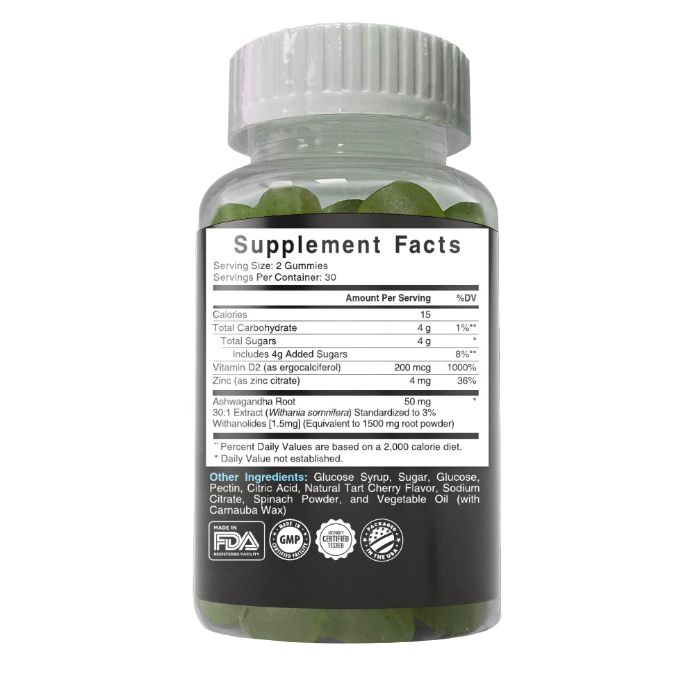 Ashwagandha with D2 + Zinc Gummies